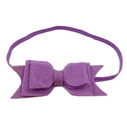 Kleinkind Baby Mädchen einfarbig Stirnband Bowknot elastisches Haarband für Kleinkinder Wanderkopftuch Damen (Purple, One Size) von BOTCAM