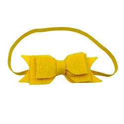 Kleinkind Baby Mädchen einfarbig Stirnband Bowknot elastisches Haarband für Kleinkinder Wanderkopftuch Damen (Yellow, One Size) von BOTCAM