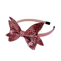 Kleinkind Paillette Bow Stirnbänder für Mädchen Haarband mit Schleife Kinder Haarbänder Kopfbedeckung Haar Elastisch (Pink, One Size) von BOTCAM