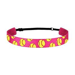 Mädchen-Baseball-Softball-Sport-Haarband, elastisch, rutschfest, Haarband, Lauf-Stirnband, Haar-Accessoires Stirnband Damen Fleece Innen (Hot Pink, One Size) von BOTCAM