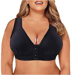 Sport BH Damen Starker Halt GroßE Brüste Push Up BH Ohne Buegel Verschluss Vorne Dessous Bequeme Fitness Yoga Funktioneller BH Vollschalen Minimizer BH Nahtlos Atmungsaktiv Klassischer Bra von BOTCAM