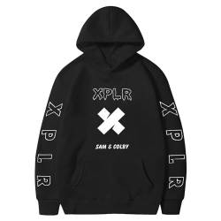 and Merch XPLR Bedrucktes Streetwear 90er-Mode-Hoodie für Herren und Damen Damen Strickjacke Mit (Black, L) von BOTCAM