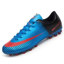 BOTEMAN Fußballschuhe Herren Stollen Cleats Trainingsschuhe Spikes Professionelle Fussballschuhe Kinder FG/AG Fußballschuhe Unisex,Blau,39 EU von BOTEMAN