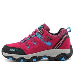 BOTEMAN Herren Damen Wanderschuhe Trekking Schuhe Outdoor Anti-Rutsch Wanderstiefel atmungsaktiv Wandern Hiking Sneaker,Rot,36 EU von BOTEMAN