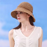 BOTERS Strohhut Großkrempiger Strandhut für Frauen, ausgehöhlter Strohhut, Sonnenhut (1-St) UV-Schutz, breite Krempe, faltbar, Strohhut mit Sonnenschutz von BOTERS