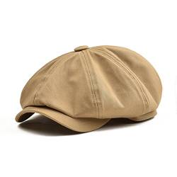 BOTVELA Herren 8 Stück Nachrichten Flatcap 100% Baumwolle Gatsby Ivy Golf Cabbie Hut Mittel Khaki von BOTVELA