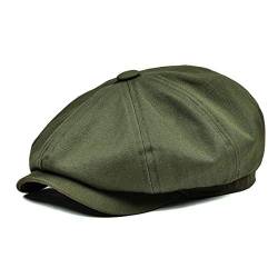 BOTVELA Herren 8 Stück Newsboy Flat Cap 100% Baumwolle Gatsby Ivy Golf Cabbie Hat Gr. X-Large, grün von BOTVELA