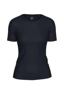 BOVIVA 10100 Damen Basic Rundhals (Round-Neck) Kurzarm T-Shirt/Jersey Tshirt Oberteile, Basics und Shirts aus Baumwolle einfarbig für den Sommer Venus Marine Classic,40 von BOVIVA