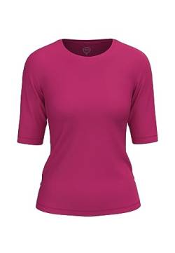 BOVIVA 10100 Damen Basic Rundhals (Round-Neck) Kurzarm T-Shirt/Jersey Tshirt Oberteile, Basics und Shirts aus Baumwolle einfarbig für den Sommer Venus royal pink,34 von BOVIVA