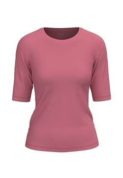 BOVIVA 10102 Damen Basic Rundhals (Round-Neck) Halbarm Kurzarm T-Shirt/Jersey Tshirt Oberteile, Basics und Shirts aus Baumwolle in Unifarben für den Sommer Venus deep Rose,40 von BOVIVA