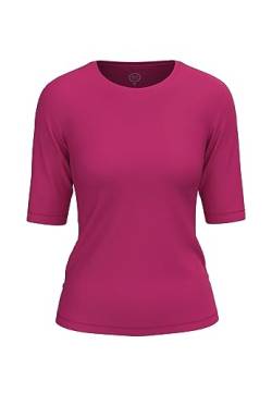 BOVIVA 10102 Damen Basic Rundhals (Round-Neck) Halbarm Kurzarm T-Shirt/Jersey Tshirt Oberteile, Basics und Shirts aus Baumwolle in Unifarben für den Sommer Venus royal pink,42 von BOVIVA