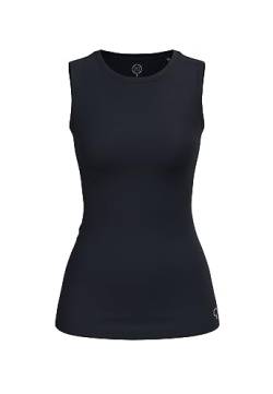 BOVIVA 40000 Damen Basic Unterhemd Tanktop Tank ärmellos ohne arm T-Shirt (Tshirt) Oberteile, Basics Shirts aus Baumwolle einfarbig für den Sommer Venus Marine Classic,44 von BOVIVA