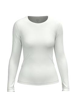 BOVIVA Bamboo 10309 Damen Basic Rundhals (Round-Neck) Longsleeve Langarm T-Shirt (Tshirt) /Jersey Oberteile, Basics und Shirts aus Viskose einfarbig, Bambus Soft Bamboo White,42 von BOVIVA