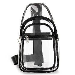Fashion Messenger Bag Clear PVC Fanny Pack Waterproof Transparent Chest Bag Bag Crossbody Approved Stadion Women for Men White Approved Purse Stadion Clear Sling Crossbody Strap a Concert Purs, von BOWTONG