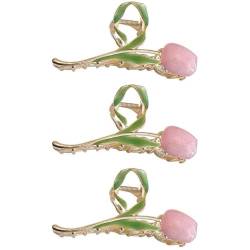 Tulpenblumen-Haarspange, schöne koreanische Tulpe, Blume, Metallclip, Haarclip, lange Haarspange, Haarnadel, Klauen-Zubehör von BOWTONG