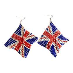 UK Nationalflagge Loops Union Jack Ohrringe Drop Ohrringe Gro?britannien Design Print Union Q7o4 Jack Dangle f?r Frauen von BOWTONG