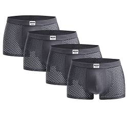 BOXR Underwear Herren Bambus Boxershorts 4er Pack Weich Atmungsaktiv und Umweltfreundlich Perfekte Kombination aus Komfort und Nachhaltigkeit Unterhosen für Männer (S-3XL) von BOXR Underwear