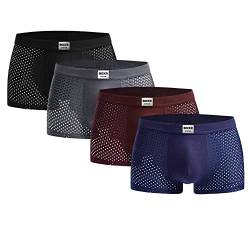 BOXR Underwear Herren Bambus Boxershorts 4er Pack Weich Atmungsaktiv und Umweltfreundlich Perfekte Kombination aus Komfort und Nachhaltigkeit Unterhosen für Männer (S-3XL) von BOXR Underwear