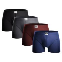 BOXR Underwear Klassiker Herren Bambus Boxershorts 4er Pack Weich Atmungsaktiv und Umweltfreundlich Perfekte Kombination aus Komfort und Nachhaltigkeit Unterhosen für Männer (S-3XL) von BOXR Underwear