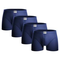 BOXR Underwear Klassiker Herren Bambus Boxershorts 4er Pack Weich Atmungsaktiv und Umweltfreundlich Perfekte Kombination aus Komfort und Nachhaltigkeit Unterhosen für Männer (S-3XL) von BOXR Underwear