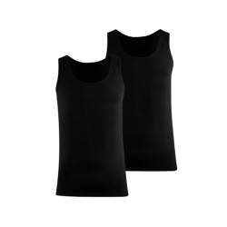 BOXR Underwear - Rundhals Herren Unterhemd aus Bambus - Tank Top - Weich und Atmungsaktiv - S-3XL - Schwarz Weiß - 2er-Pack (DE/NL/SE/PL, Alphanumerisch, L, Regular, Regular, Schwarz) von BOXR Underwear