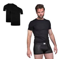 BOXR Underwear - Rundhals Herren Unterhemd aus Bambus - Weich und Atmungsaktiv - XL - Schwarz - 2er-Pack von BOXR Underwear