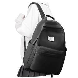 BOXSAM Schulrucksack Damen, Leichter Wasserabweisend Schultaschen 14 Zoll Laptop Rucksack für Mädchen im Teenageralter, Causal Travel Bookbag College Boys Men Work Daypack,Schwarz. von BOXSAM