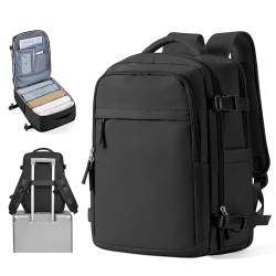 Handgepäck Rucksack 45x36x20 Easyjet, Travel Backpack 40x20x25 für Ryanair Wanderrucksack für Damen Herren, Flugzeug Carry-Ons Reiserucksack Casual Dayback Wasserdicht Business Rucksack Schwarz.. von BOXSAM