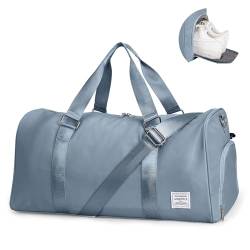 Reise-Duffel Bag, Sport Gym Tote Bag mit Nassfach, Handgepäck Tasche Wasserdicht Weekender Übernachtung Tasche für Frauen mit Trolleyhülle für Flugzeuge, U1-Dunkelblau, Sport Seesack von BOXSAM