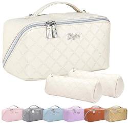 BOYATU 3 x Reise-Kosmetiktasche für Damen, große Make-up-Tasche, tragbare Reise-Make-up-Tasche für Damen, Make-up-Organizer-Tasche, BOYATU - Weiß, Elegant, modisch von BOYATU