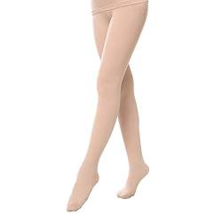 BOZEVON Mädchen Strumpfhose - Ballett Tanzen Strumpfhose mit Tanzstrumpfhose Fuß Professionelle Tanz Leggings Balletequipment für Kinder, Teint (Strumpfhose)/Large von BOZEVON