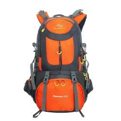 BOZEVON Outdoor Trekkingrucksacke - Reiserucksack Wanderrucksack Sport Radfahren Klettern Rucksack Herren Damen, Orange, 50L von BOZEVON