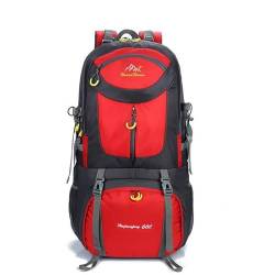 BOZEVON Outdoor Trekkingrucksacke - Reiserucksack Wanderrucksack Sport Radfahren Klettern Rucksack Herren Damen, Rot, 60L von BOZEVON