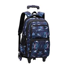 BOZONLI Trolley Schultaschen Rucksack mit Rollen Rolling Schultasche für Mädchen Jungen Schüler Reisegepäck Königsblau von BOZONLI