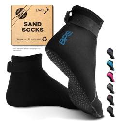 BPS "Smart Sock" 3 mm Neopren-Strandsocken, niedriger Schnitt, langlebig für Wasser- und Sandaktivitäten, rutschfeste Neoprenanzug-Stiefel für Männer und Frauen (schwarz/blau, groß) von BPS