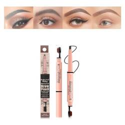 2 in 1 Double Ended Eyebrow Pencil, Micro Percision Tip Fill and Defines Brows, Natural Looking & Waterproof, No Need to Sharpen, Not Easy to Fade (Color : 01, Size : 1 size) von BQLFPOIHP