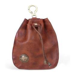 Handmade Cowhide Retro Storage Bag, Retro Coin Purse Handmade Leather Wallet, Portable Retro Handmade Key Pouch, Simple Handmade Bag for Women (Color : Brown, Size : 1 Size) von BQLFPOIHP