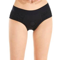 BQQSHH Strap On Harness Pants Trägerlose Unterwäsche für Männer Frauen Paare Unisex Slips Schwarz Dunkelviolett, Schwarz, X-Large von BQQSHH