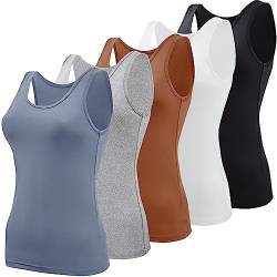 BQTQ Basic-Tank-Tops für Damen, ärmellose Unterhemden, 5 Stück, Groß von BQTQ