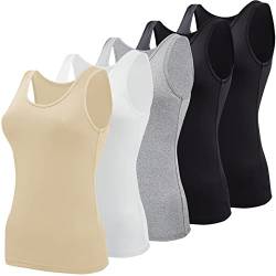 BQTQ Basic-Tank-Tops für Damen, ärmellose Unterhemden, 5 Stück, Groß von BQTQ