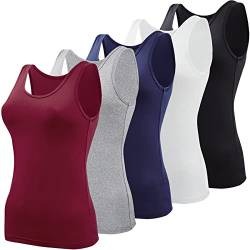BQTQ Basic-Tank-Tops für Damen, ärmellose Unterhemden, 5 Stück, Klein von BQTQ