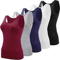 BQTQ Basic-Tank-Tops für Damen, ärmellose Unterhemden, 5 Stück, XX-Large von BQTQ