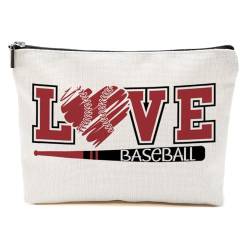 Baseball-Geschenke, lustige Baseball-Make-up-Tasche, Baseball-Trainer-Geschenke für Frauen, Baseball-Liebhaber, Fans, Weihnachten, Love Baseball, 9.6*7.1 inch von BQXH