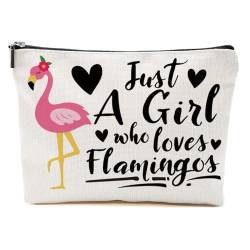 Flamingo-Geschenke, Make-up-Tasche, Flamingo-Vogelliebhaber, Sommer-Kosmetiktasche, Flamingo-Themen-Geschenke, Mädchen Flamingo, 9.6*7.1 inch von BQXH