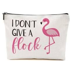 Flamingo-Geschenke, lustige Make-up-Tasche, Flamingo-Vogelliebhaber, Sommer-Kosmetiktasche, Flamingo-Themen-Geschenke, Flamingo-Wortspiel, 9.6*7.1 inch von BQXH