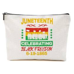 Juneteenth 1865 Black History Month Gifts Make-up-Tasche, afrikanische Kosmetiktasche, schwarzer Unabhängigkeitstag, Black Freedom, 9.6*7.1 inch von BQXH