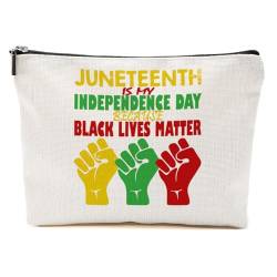 Juneteenth 1865 Black History Month Gifts Make-up-Tasche, afrikanische Kosmetiktasche, schwarzer Unabhängigkeitstag, Schwarzer Unabhängigkeitstag, 9.6*7.1 inch von BQXH