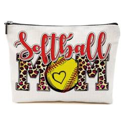 Softball-Geschenke, Softball-Fans, Make-up-Tasche, Softball-Zubehör für Mädchen, Frauen, Softball-Liebhaber, Fans, Spieler, Mehrfarbig0243, 9.6*7.1 inch von BQXH