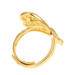 Ring aus Messing, verstellbare Größe, Hochzeitsring, goldfarben, für Damen, äthiopisch, Somali, Kuwait, modischer Ring von BR Gold Jewelry