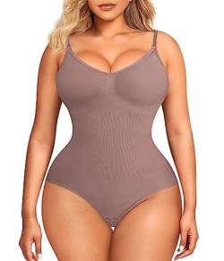 BRABIC Damen, Bauchkontrolle Shapewear-Body, Violett-brauner Slip, XS/S von BRABIC